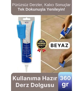 Profesyonel Kolay Kullanıma Hazır Zemin Duvar Onarma Gaga Uçlu Tüp Fayans Arası Derz Dolgu Beyaz