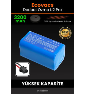Ecovacs Deebot Ozmo U2 Pro 3200mAh Robot Süpürge Bataryası - Yüksek Yoğunluklu Li-ion Hücre