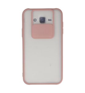 Galaxy J7 Kılıf Palm Buzlu Kamera Sürgülü Silikon - Pembe