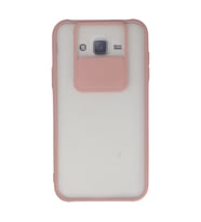 Galaxy J7 Kılıf Palm Buzlu Kamera Sürgülü Silikon - Pembe