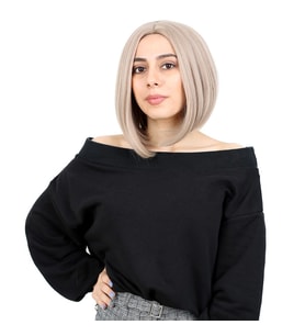 Kahkülsüz Düz Kısa Fiber Sen Peruk / Küllü Bebek Sarı