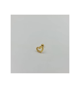 Kalp Taşlı Celik  Tragus Helix Kıkırdak Piercing