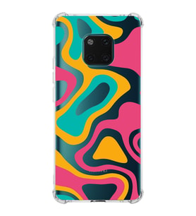 PrintiFy Huawei Mate 20 Pro Uyumlu Köşe Korumalı Renkli Desen Tasarımlı Şeffaf Silikon Kılıf