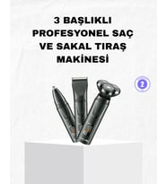 Lexroo Şarjlı ve Kablosuz 3 Başlıklı Profesyonel Bakım Seti – Saç, Sakal, Burun ve Kulak Düzeltici