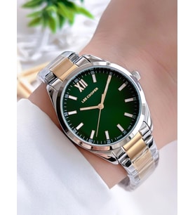 Lee Cooper Elite Seri Çelik Kordonlu 3 Atm Suya Dayanıklı Kadın Kol Saati BLC08014.270 (Yeşil)