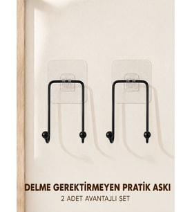 2 Adet Çok Amaçlı Yapışkanlı Askı Ev Mutfak Banyo Düzenleyici