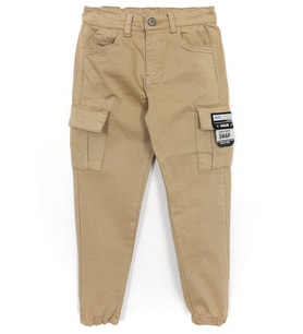Kargo Cep Gabardin Erkek Çocuk Jogger Pantolon Camel