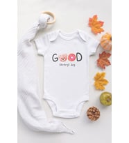 Organik %100 Pamuk Uzun Kollu Beyaz Good Everyday Bebek Body Bebek Badi Çıtçıtlı Zıbın