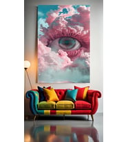 REALİSTİK GÖZ ÇİZİM V1 Ev Duvar Salon Güzellik Salonu Ofis Dükkan Dekarasyon Kanvas Tablo (Çok Renkli)