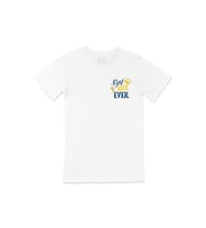 Best Dad Ever Cep Logo Tasarımlı Beyaz Tişört