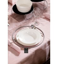 Gümüş Tekli İçi Boş Yuvarlak Supla, Amerikan Sunum Servis, Çeyiz Set, Halka Runner - Metal Paslanmaz