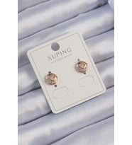 Xuping Rose Renk Zirkon Taşlı Yansımalı Oval Küpe TJ-BKP9414