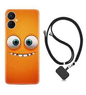 Tecno Spark 9T Kılıf Silikon Boyun Askılı İpli Desenli Silikon Dişlek 1615