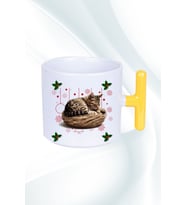 Yeni Yıl Uykucu Kedi Baskılı T Saplı Kupa Bardak Porselen Çay Kahve Fincanı