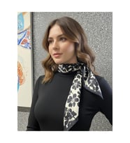 Kadife Çiçek Çift Taraflı Fular Bandana Estascarf 7,5x100cm