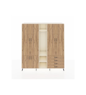 Hyperion Gardrop 14 Raflı 4 Çekmeceli Tek Askılı 220x44x243 Aytaşı-Çam/Çam