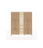 Hyperion Gardrop 14 Raflı 4 Çekmeceli Tek Askılı 220x44x243 Aytaşı-Çam/Çam