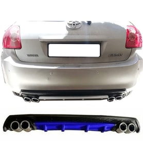 Toyota Auris Mavi Difüzör Çiftli Yuvarlak Egzoz Görünümlü D Tip Difizör