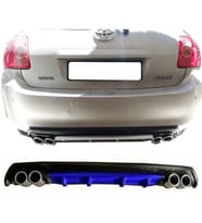 Toyota Auris Mavi Difüzör Çiftli Yuvarlak Egzoz Görünümlü D Tip Difizör