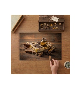 Organik Sabun ve Sabun yağı Tasarımı 240 parça Ahşap Puzzle Ahşap Kutuda MP07653