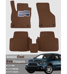 CİTROEN CACTUS (2014-2018) Uyumlu EVA Paspas Tam Set–Araca Özel,Su Geçirmez,Kolay Montaj