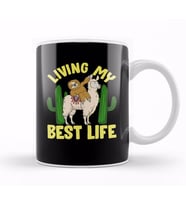 Living My Best Life Adorable Sloth Riding Llama Kupa Bardak Porselen