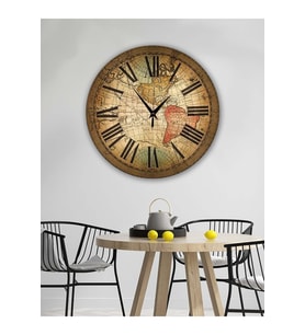 Retro Tasarımlı Duvar Saati 35x35 cm (Desenli)