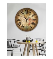 Retro Tasarımlı Duvar Saati 35x35 cm (Desenli)