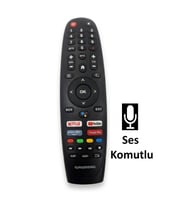 Grundig Orjinal Ses Komutlu Bluetooth Android TV Kumandası - Netflix / Youtube Tuşlu