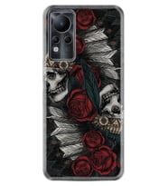 INFINIX Note 11 Pro Note 10 Hot 9 Play Kılıf Desemli Silikon Skull Rose 1673