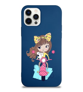 Apple iPhone 12 Pro Max Uyumlu Lansman Kılıf Vespagirl Tasarımlı Altı Kapalı İçi Kadife Kaplı  Kapak (Şeffaf)
