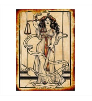 Tarot Kartı Adalet Mdf poster