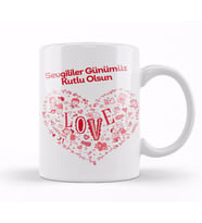 Sevgililer Günü Sevgiliye Hediye 0260 Kupa Bardak Porselen