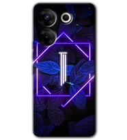 Tecno Camon 20 Pro 5G Kılıf HD Desen Baskılı Kılıf - Dark Neon Yaprak I Harfi