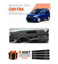 RENAULT EXPRESS TAM KAPALI (2021-2024) Uyumlu Torpido Koruma Örtüsü Oto Kılıfı - Siyah