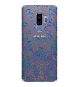Samsung Galaxy S9 Plus Kapak Hello Kitty Tasarımlı Şeffaf Silikon Kılıf