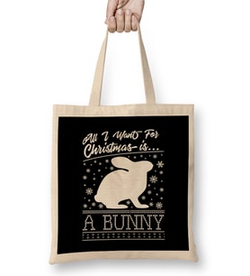 All I Want For Christmas Is A Bunny Knit Pattern Bez Çanta Uzun Saplı