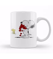 Snoopy And Woodstock Hugging Love Aşk Kupa Bardak Porselen