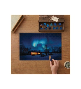 Kuzey Işıkları - Ahşap Ev - Doğa Manzarası Tasarımı 240 parça Ahşap Puzzle Ahşap Kutuda MP05651