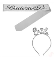 Bride To Be Kuşak ve Bride Metal Taç Seti - Gümüş