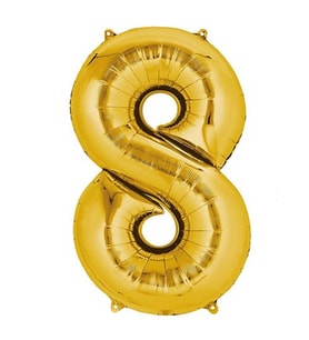8 yaş gold folyo rakam balon 100 cm