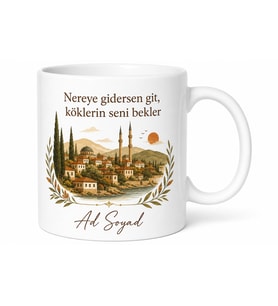 Memleket Temalı Çalışma Masası Baskılı Kupa Bardak Özel Tasarım Hediye