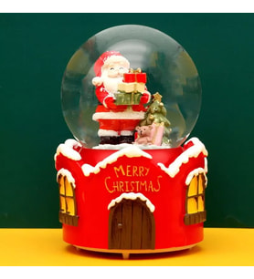 Yılbaşı Kar Küresi Büyük Boy Otomatik Işıklı Müzikli Noel baba Kar Küresi