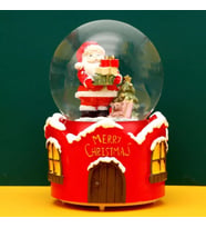 Yılbaşı Kar Küresi Büyük Boy Otomatik Işıklı Müzikli Noel baba Kar Küresi