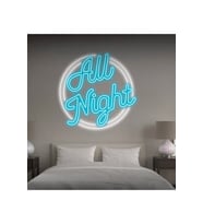 All Night Yazılı Neon Tabela