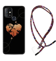 INFINIX Hot 8 9 10 11S Hot 10 Play 10T Kılıf Boyun Asklı Rasta Silikon Plane Heart 1721