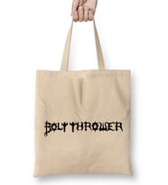 Bolt Thrower Logo 02 Bez Çanta Uzun Saplı