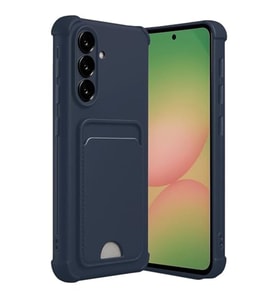 Coverzone Samsung Galaxy A36 ile uyumlu K?l?f N-Kelvin Kartvizitli Kart Ta??ma Cebi Soft-Touch Silikon Kapak Lacivert