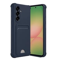 Coverzone Samsung Galaxy A36 ile uyumlu K?l?f N-Kelvin Kartvizitli Kart Ta??ma Cebi Soft-Touch Silikon Kapak Lacivert