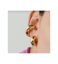 Chunky Earcuff Büyük Bombeli Earcuff Silver Renk (Çok Renkli)